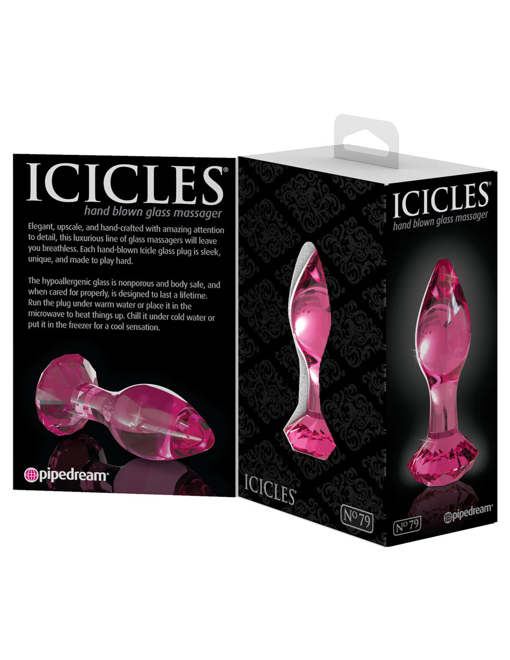Icicles Hand Blown Glass Massager Elegant Body Safe Toy