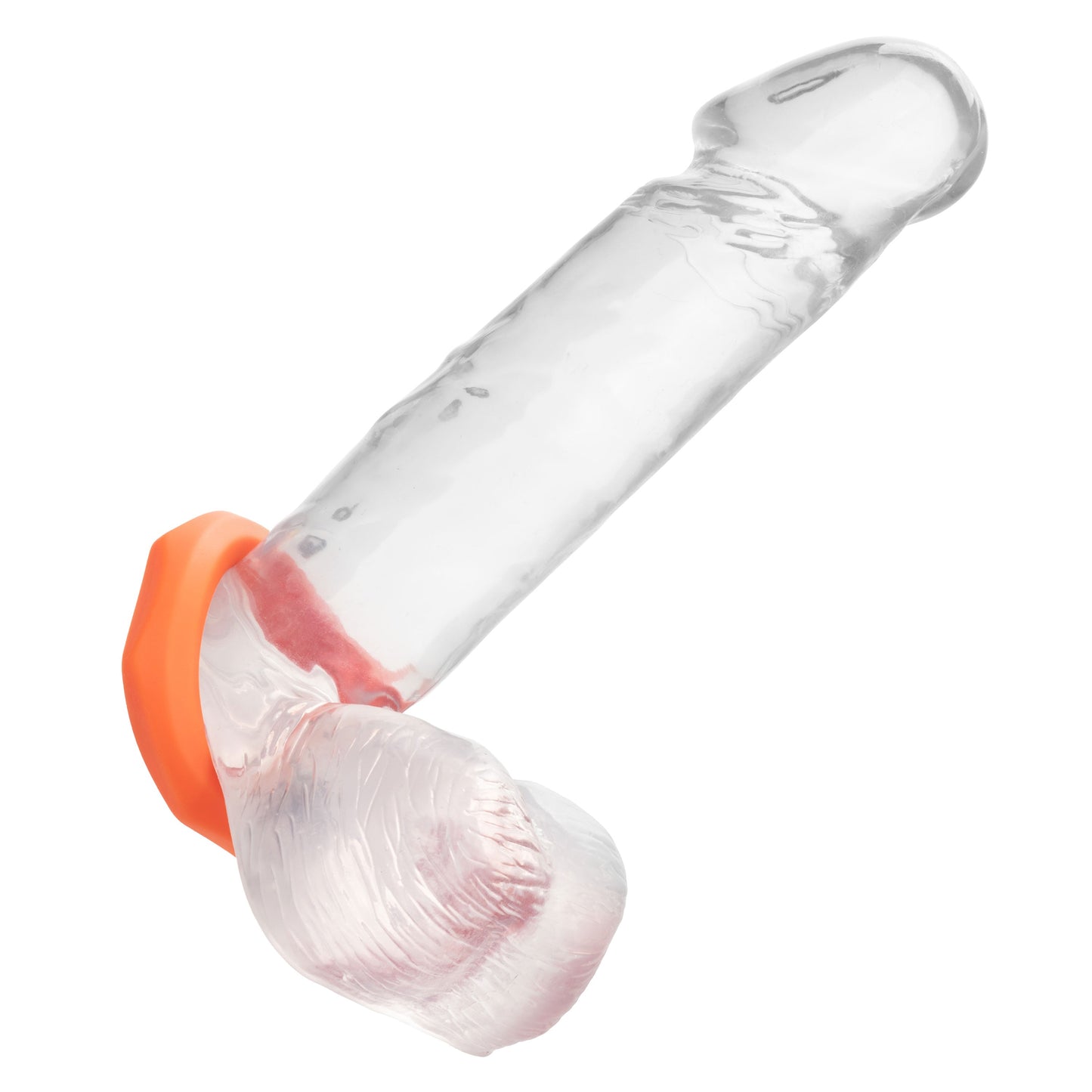 Alpha Liquid Silicone Sexagon Ring Orange Stretchy Comfortable Enhancer
