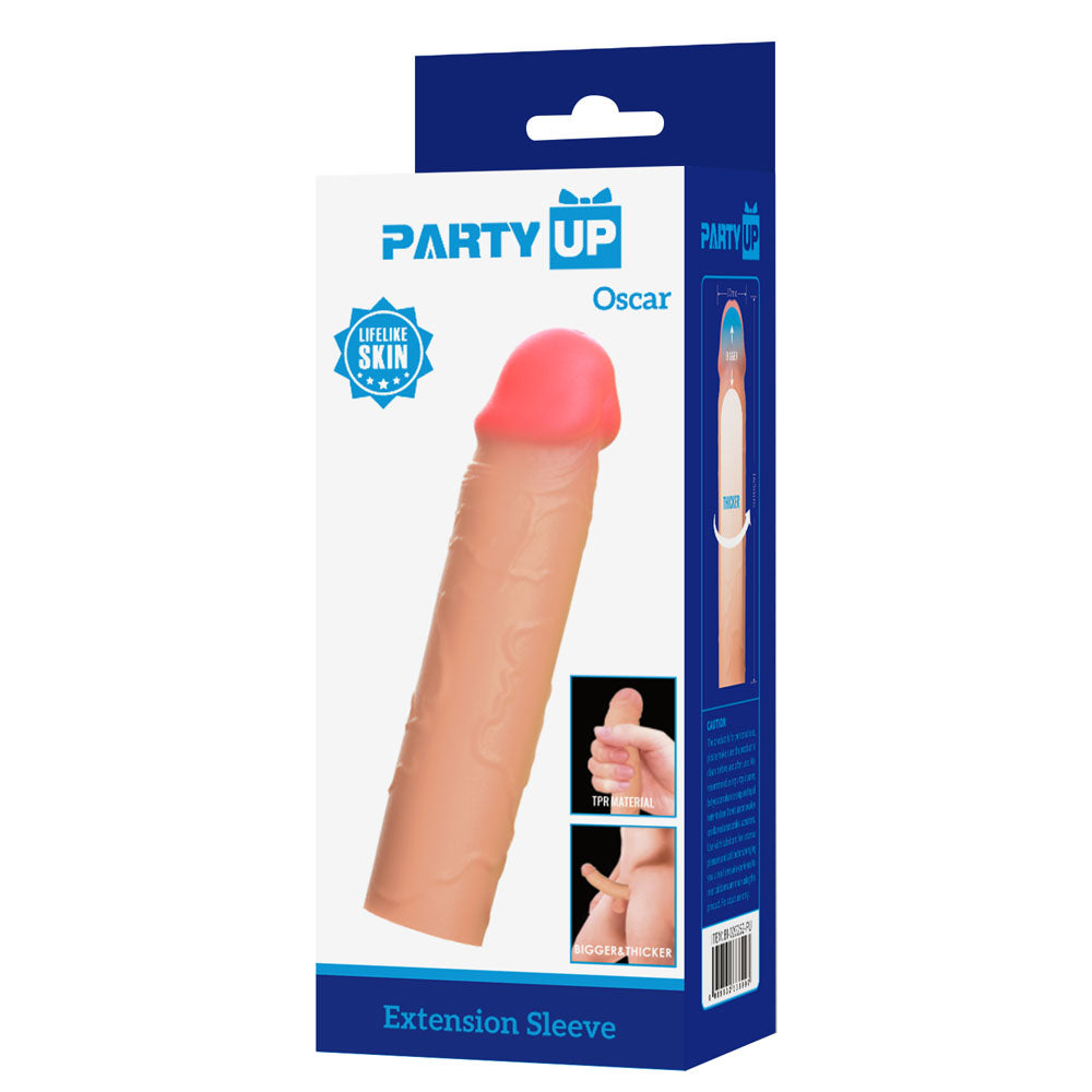 Party Up Oscar (Clear) – 1 Inch Penis Extender Sleeve