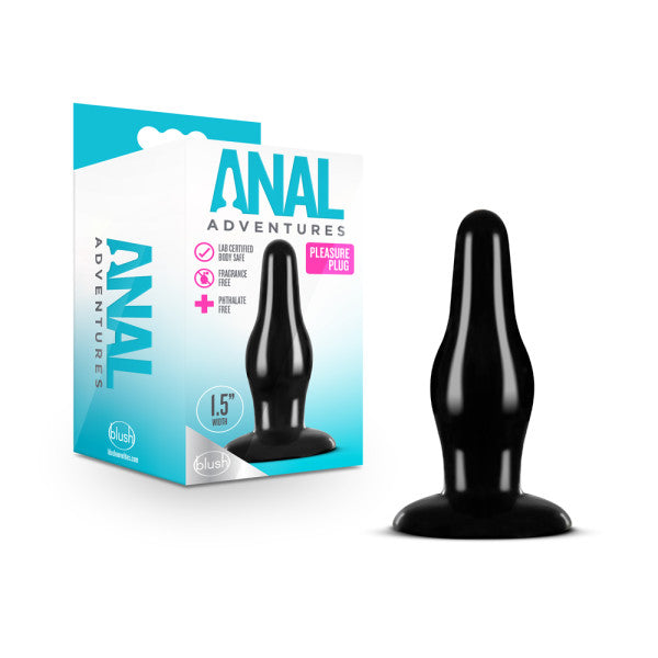 Blush Anal Adventures Pleasure Plug Black for Comfortable Use