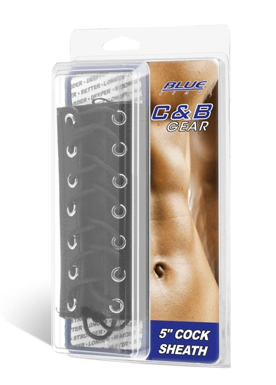 Blue Line 5 Inch Cock Sheath with Adjustable Fit and Metal Loop