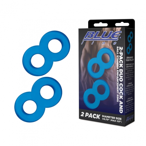 Blue Line Duo Cock and Ball Rings for Stamina Enhancement