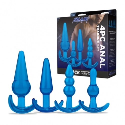 Blue Line 4-Piece Anal Training Set – Body-Safe Butt Plugs