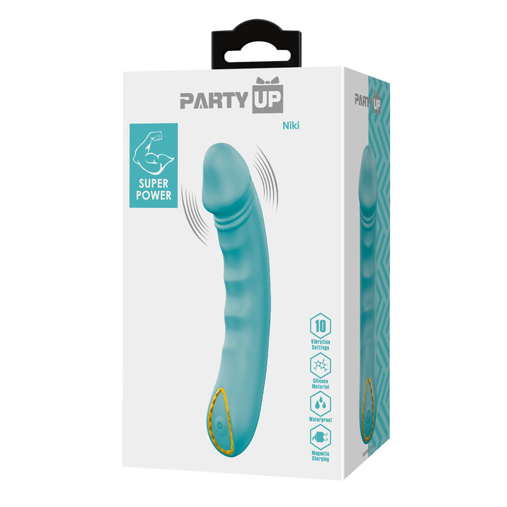 Party Up Niki (Teal) – USB Rechargeable 15.4 cm Vibrator