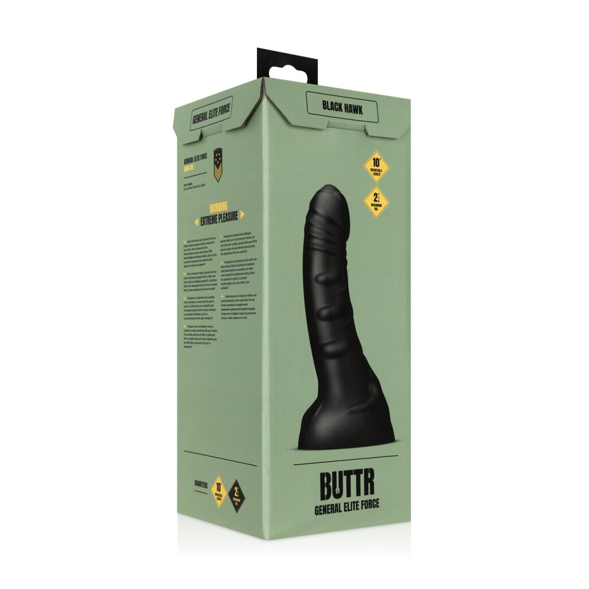 Black Hawk Curved 10" Insertable Anal Dildo for Prostate and G-Spot Stimulation