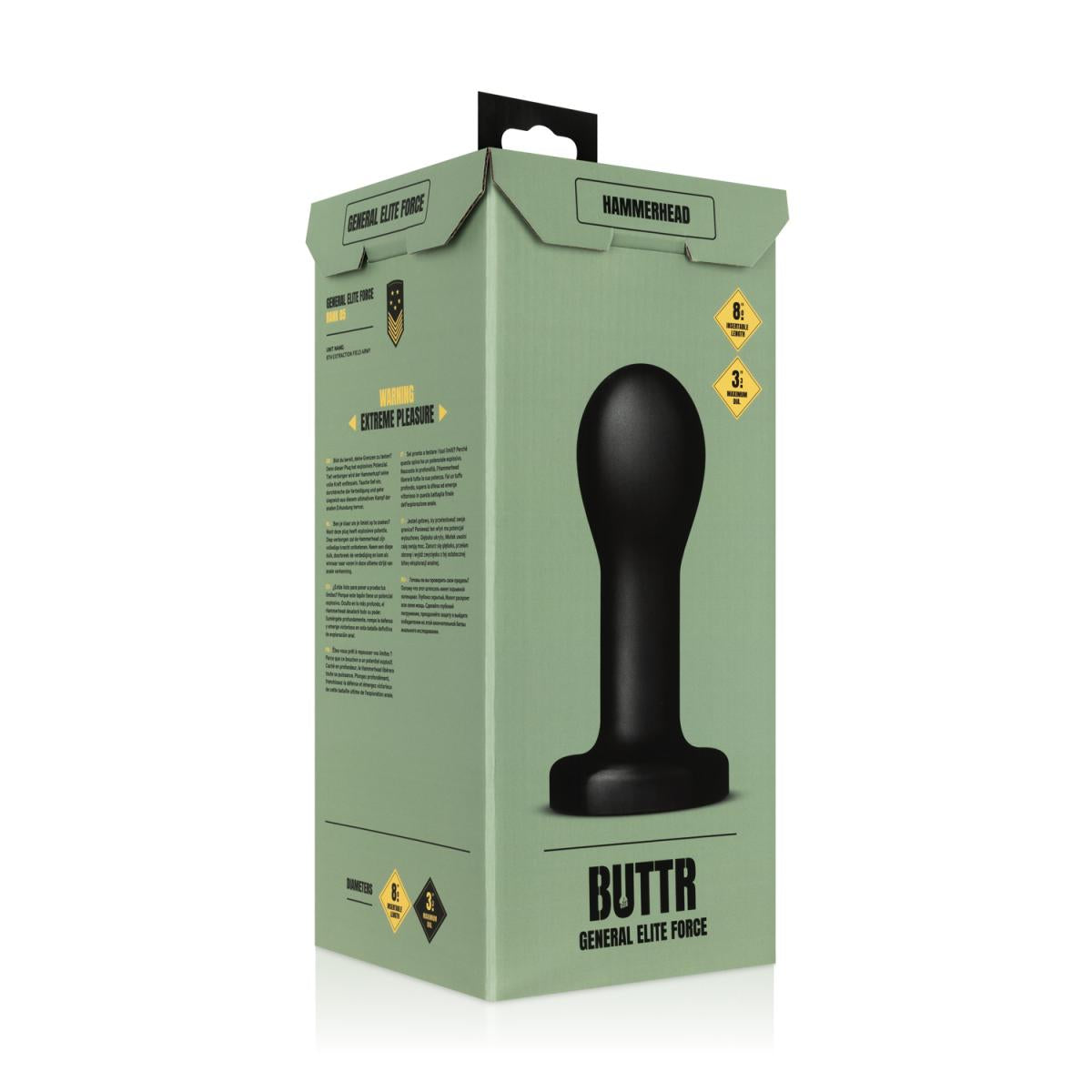 Buttr Hammerhead Butt Plug Large Anal Plug 20.5cm for Experienced Users