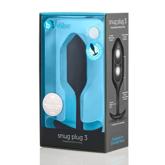 b-Vibe Snug Plug 3 (Black) – Advanced Butt Plug