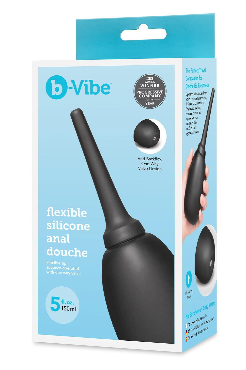 b-Vibe Flexible Silicone Anal Douche – Comfortable Flexible Tip Anal Douche
