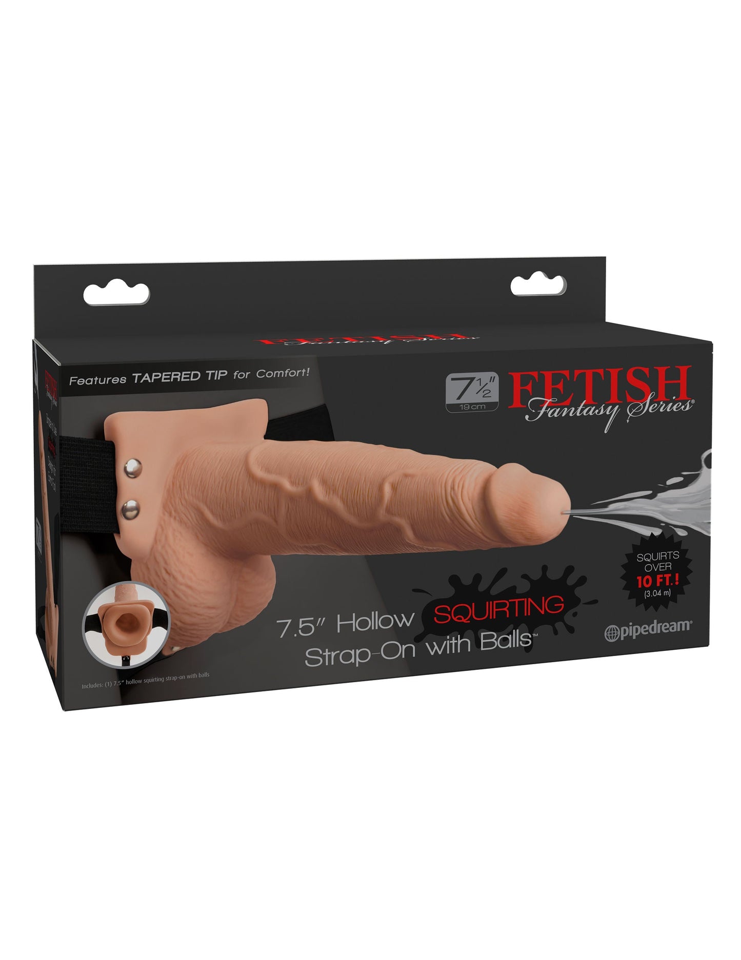 Fetish Fantasy Series 7.5 Inch Hollow Squirting Strap-On (Flesh) – Realistic Strap-On