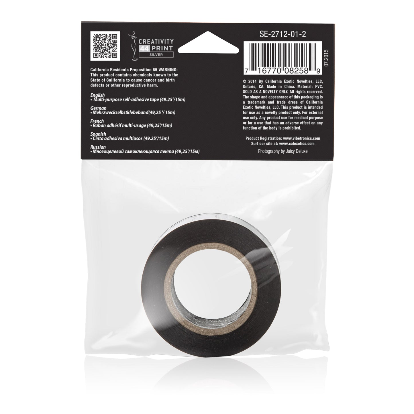 Scandal Lovers Black Bondage Tape 1 Inch Wide PVC Tape