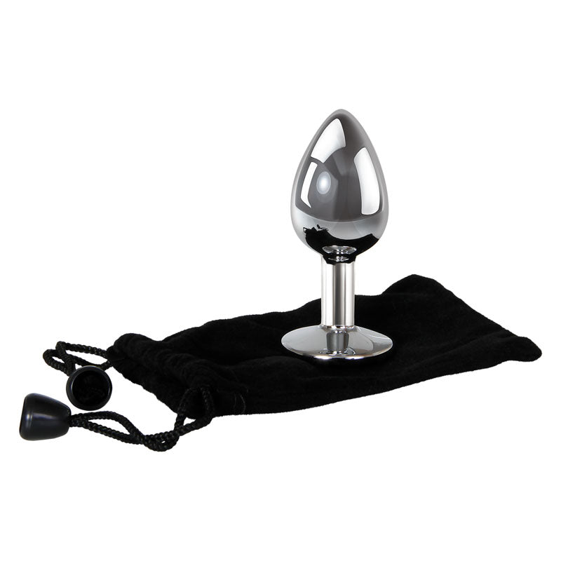 Adam & Eve Clear Gem Small Metal Anal Plug – 7.1 cm Small Butt Plug