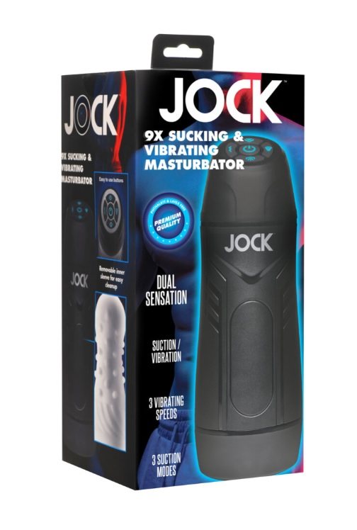Jock 9X Sucking and Vibrating Masturbator – Multi-Textured Sleeve