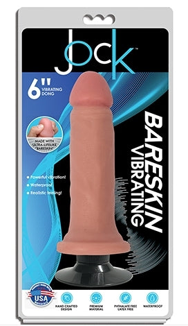 Jock 6 Inch Bareskin Vibrating Dong No Balls Vanilla