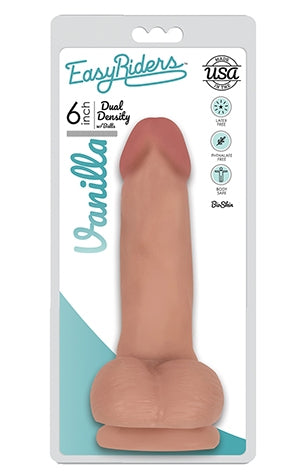 Easy Riders 6 Inch Slim Bioskin Dong With Balls in Vanilla