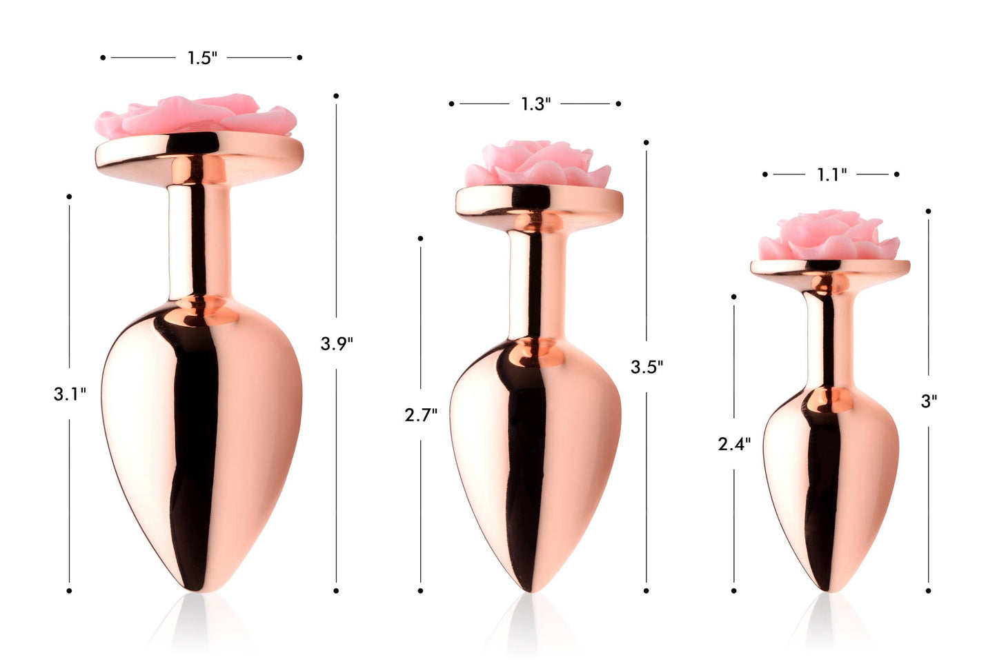 Pink Rose Gold Small Anal Plug with Delicate Flower Design