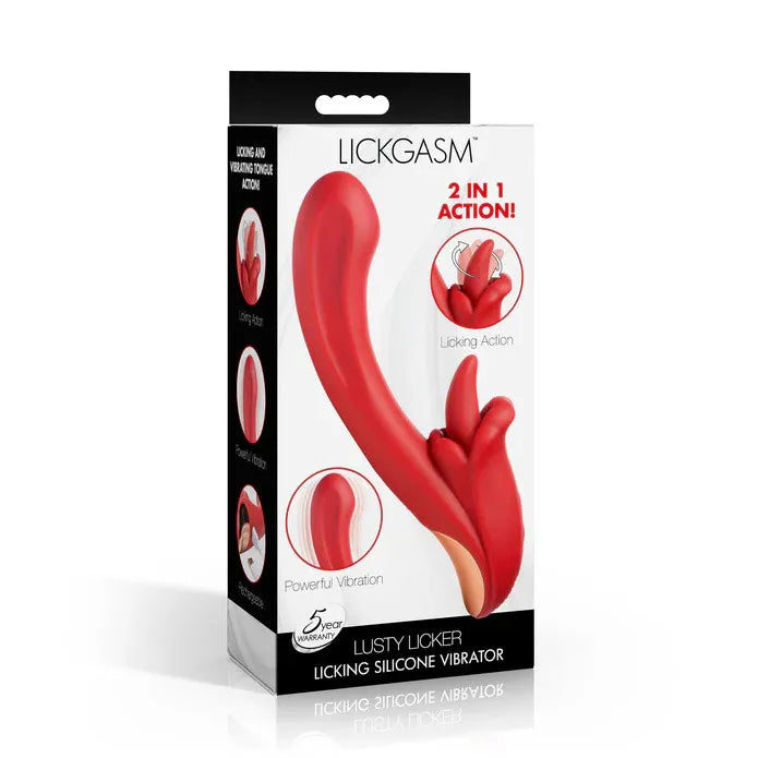 Lusty Licker (Red) – Silicone Licking Vibrator with Vibrating Shaft