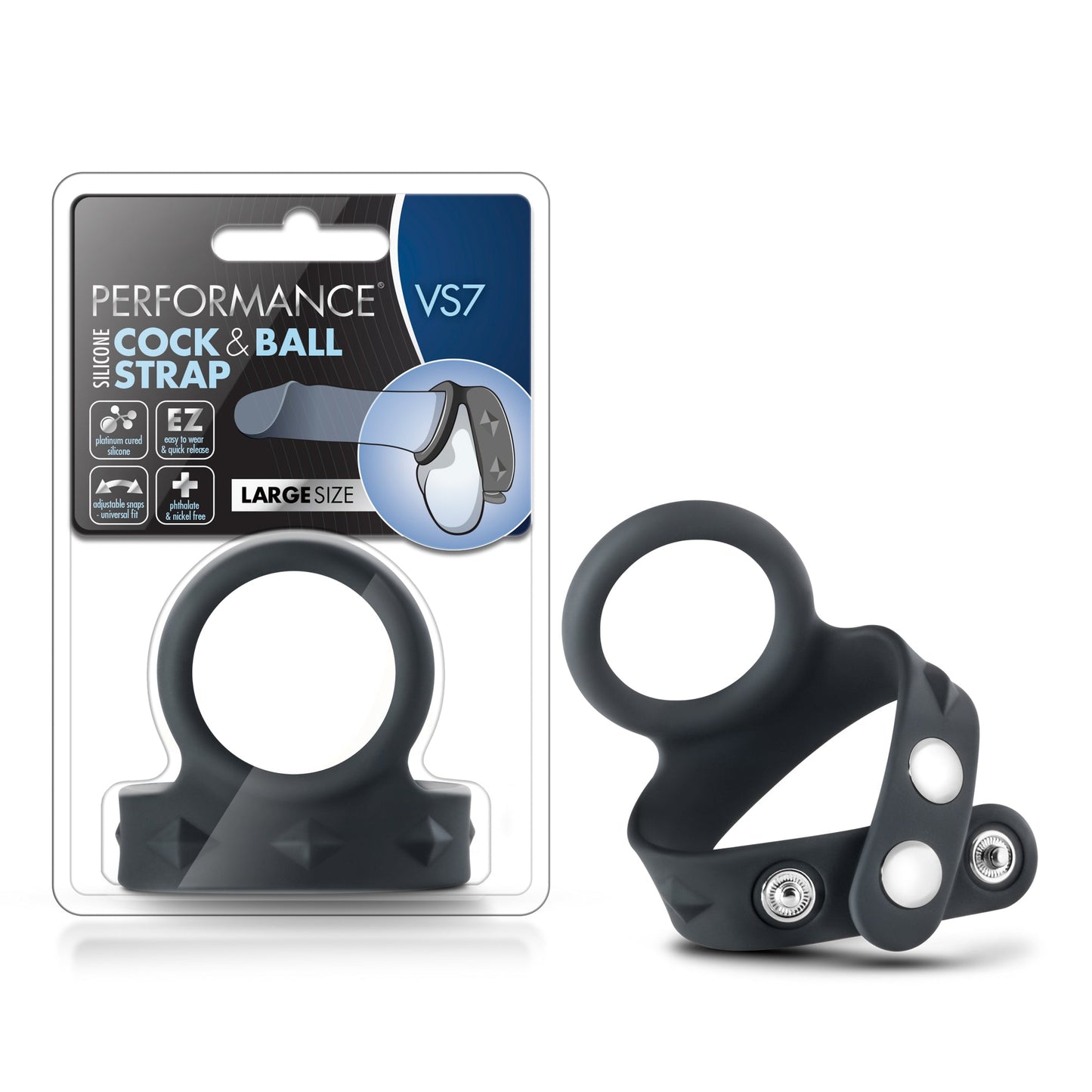 Performance VS7 Silicone Cock & Ball Strap - 2 Inch Black Ring