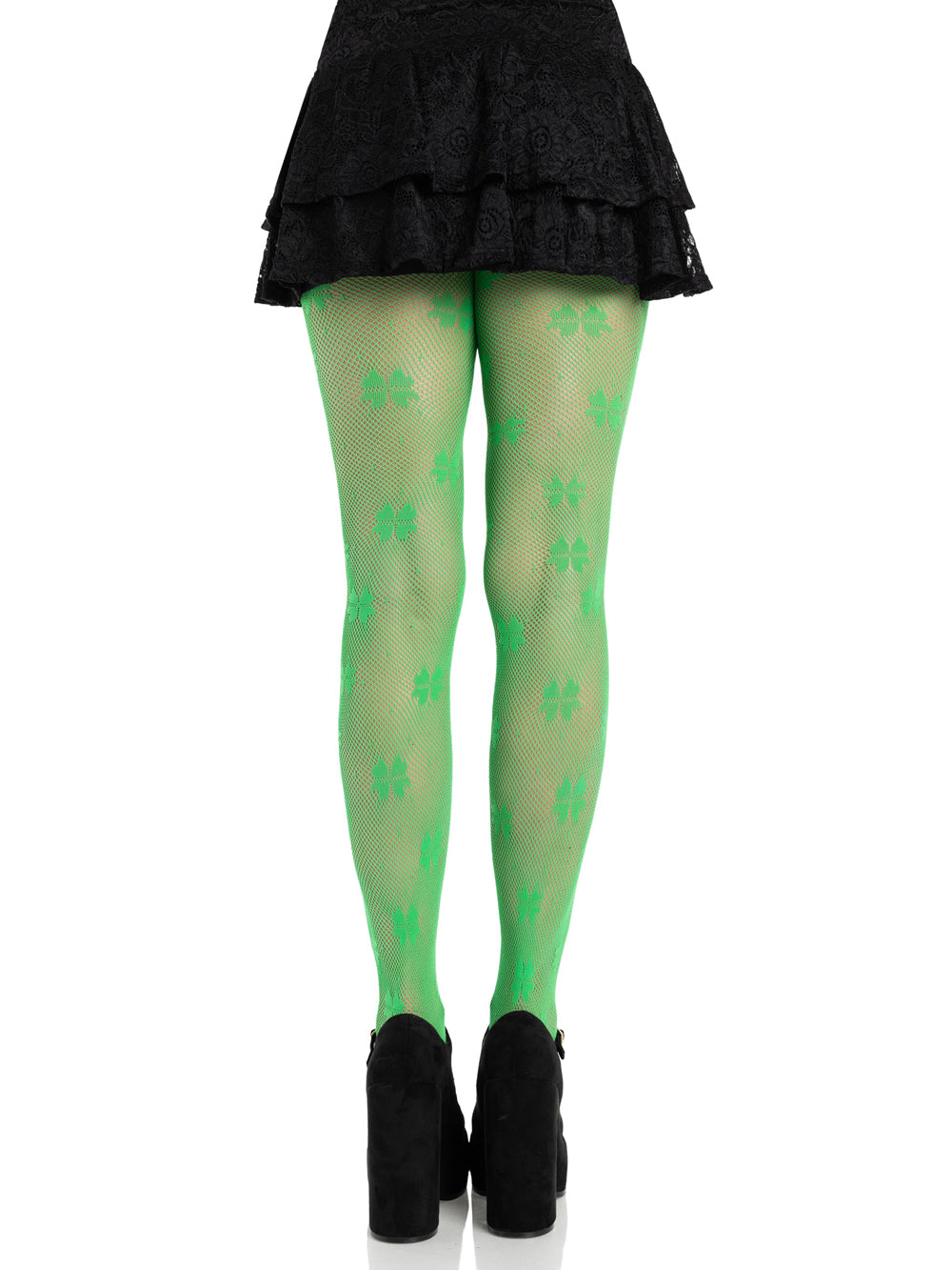 Clover Net Tights (Green) – Nylon Spandex Tights