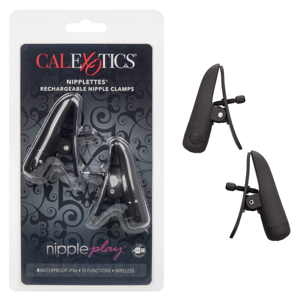 Vibrating Black Nipplettes Nipple Clamps For Pleasure