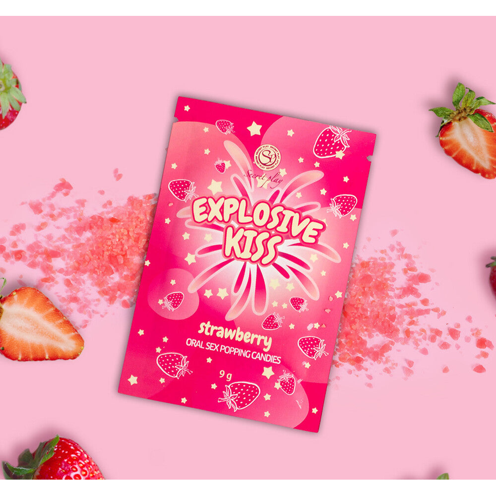 Explosive Kiss Strawberry Edible Popping Candy 9g