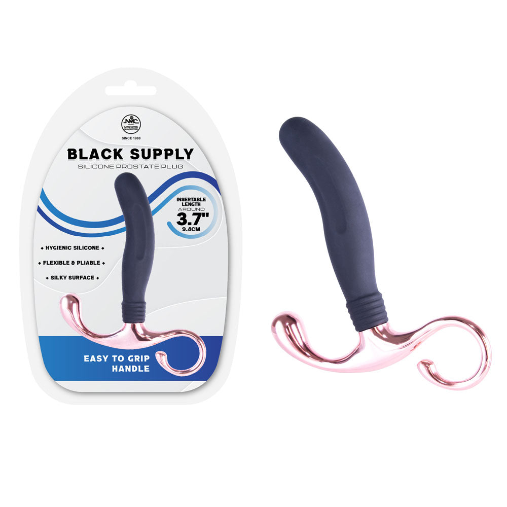 Supply Silicone Prostate Plug (Black) – 9.4 cm Silicone Prostate Plug