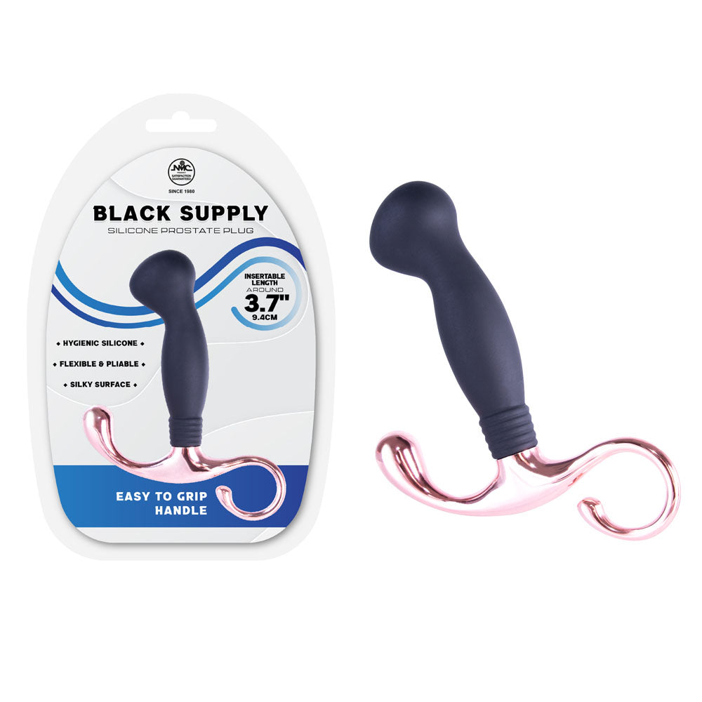 Black Supply Silicone Prostate Plug (Black) – 9.4 cm Prostate Plug