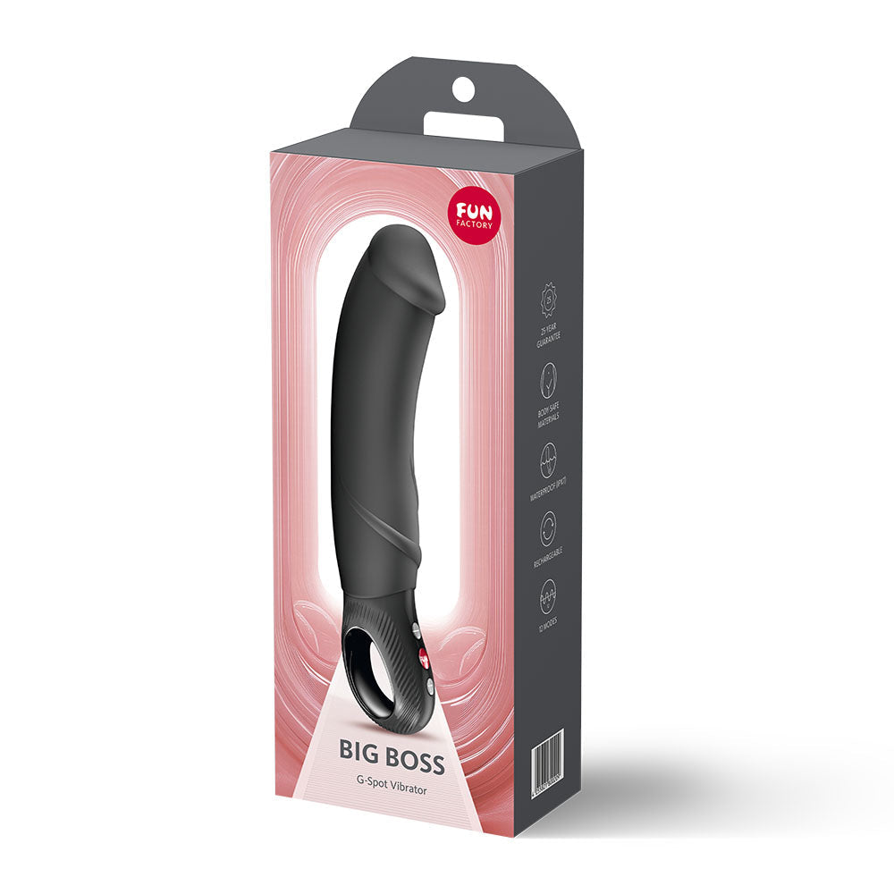 Big Boss 23cm G-Spot Vibrator (Black) – Waterproof Rechargeable Silicone Vibrator