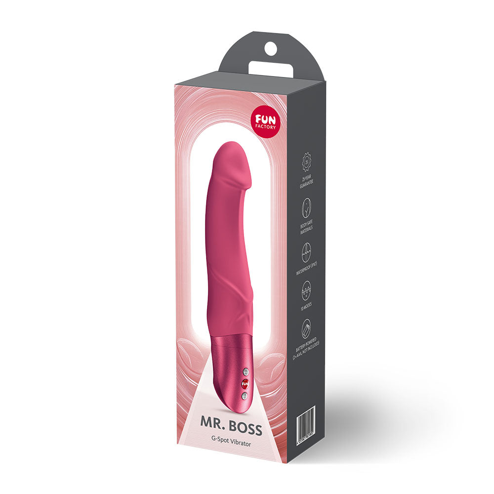 Fun Factory Mr. Boss (Raspberry) – 21 cm Curved G-Spot Vibrator