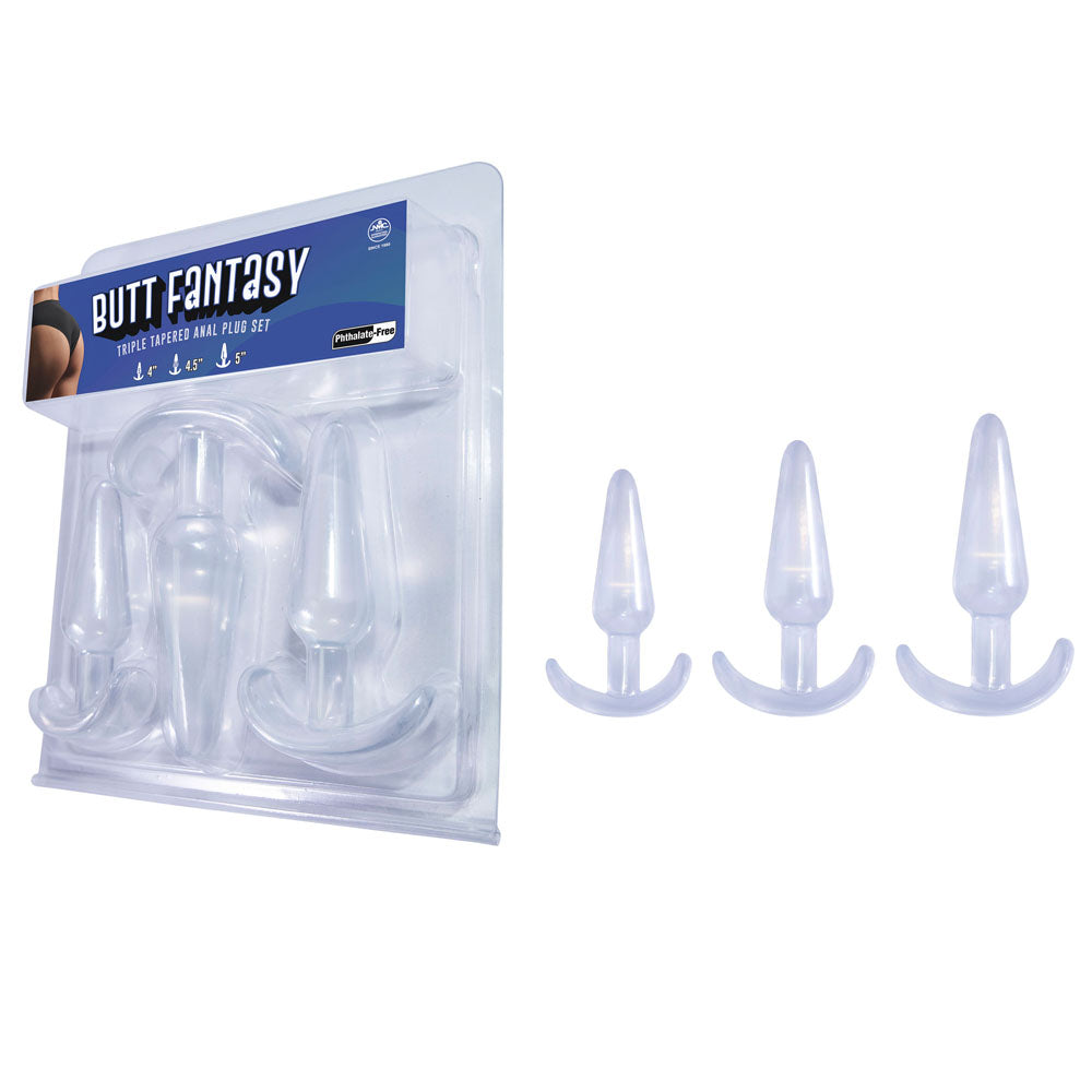Butt Fantasy Triple Tapered Anal Plug Set – Small, Medium, Large Anal Plug Set