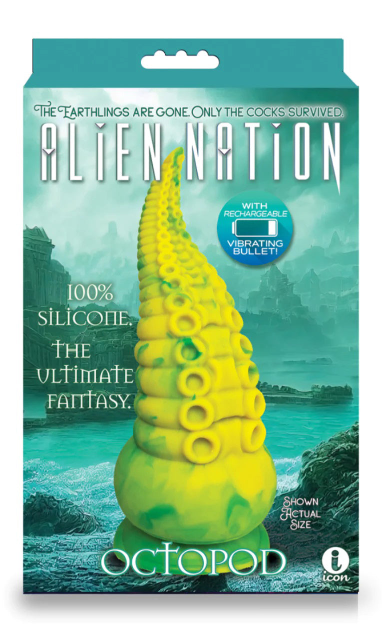 Alien Nation Octopod (Yellow/Green) – USB Rechargeable 22.9 cm Vibrator