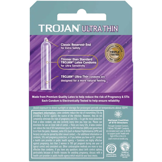 Trojan Sensitivity Ultra Thin Lubricated Condoms – 3 Pack Condoms