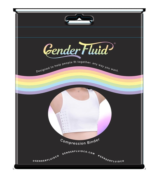 Gender Fluid White Chest Compression Binder XL Size 34-37 Inches