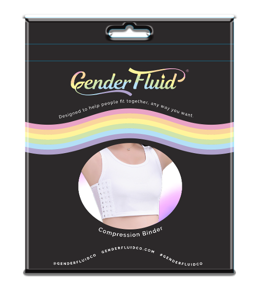 Gender Fluid Chest Compression Binder White 2XL Unisex Mesh Support Top