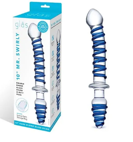 Glas Mr. Swirly 10 Inch Double-Ended Dildo and Butt Plug