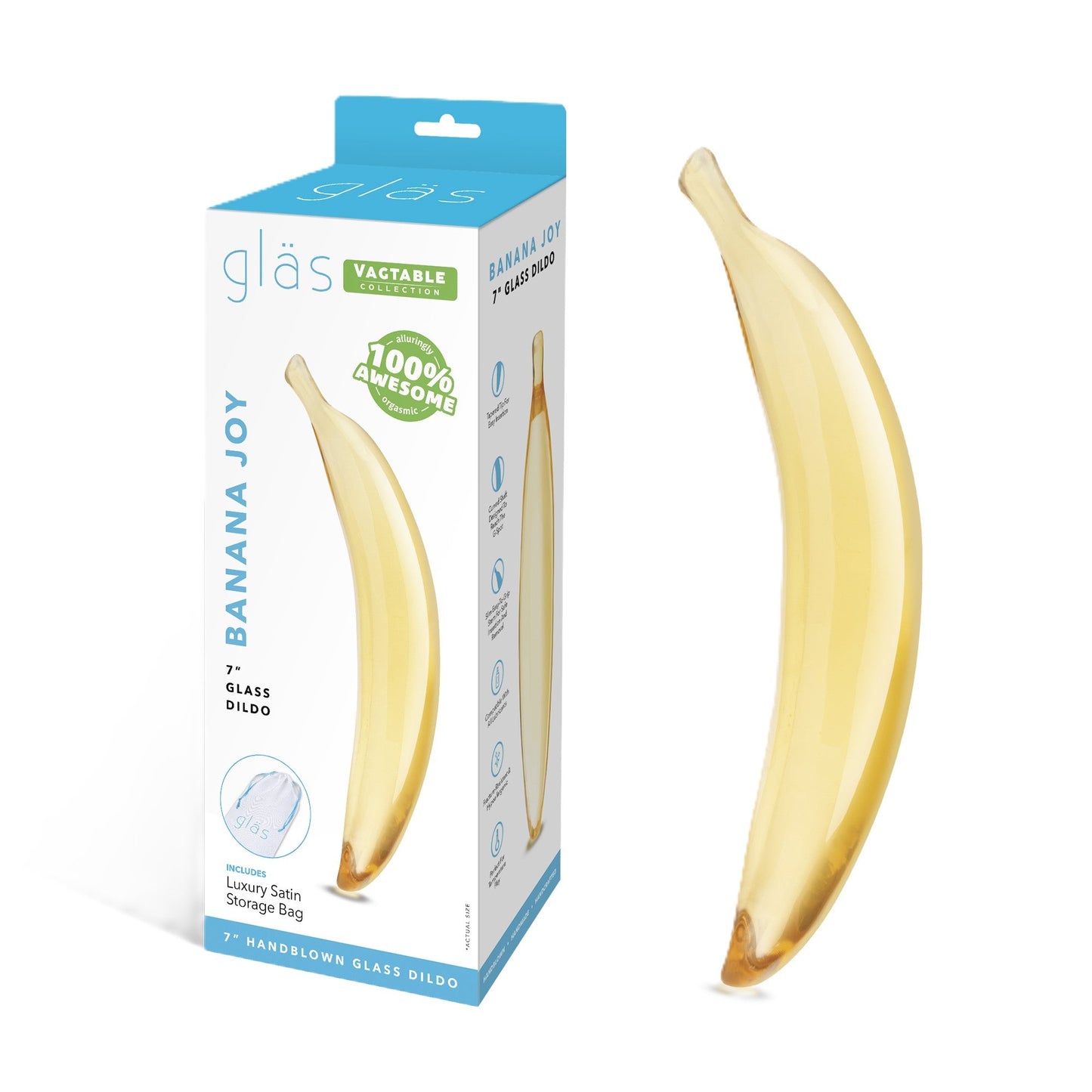 Glas Banana Joy 7 Inch Handblown Glass Dildo
