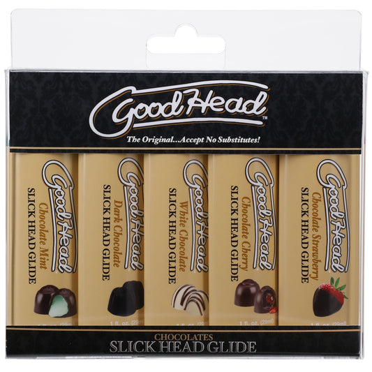 GoodHead Slick Head Glide – 5 Pack Water-Based Flavored Lubricant Set