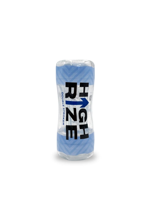 High Rize Double Stroker Realistic Feeling Sleeve with Dual Entries Blue and Clear Design