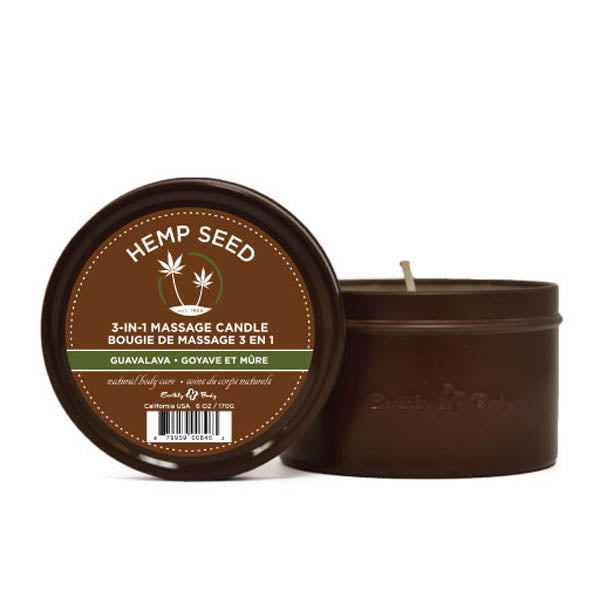 Hemp Seed 3-In-1 Massage Candle Guavalava 170 g for Relaxation