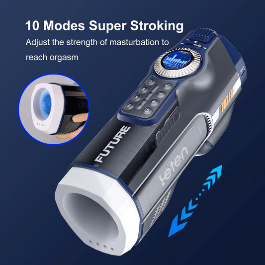 Leten - Smart Thrusting & Heating Male Stroker with 490 Stimulation Modes, 39 Cylinders, JAV Moan Sound & LED Display Masturbation Cup