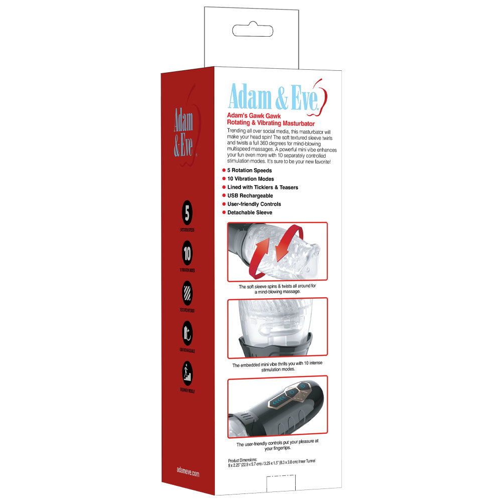 Adam & Eve Adam's Gawk Gawk – USB Rechargeable Rotating Masturbator