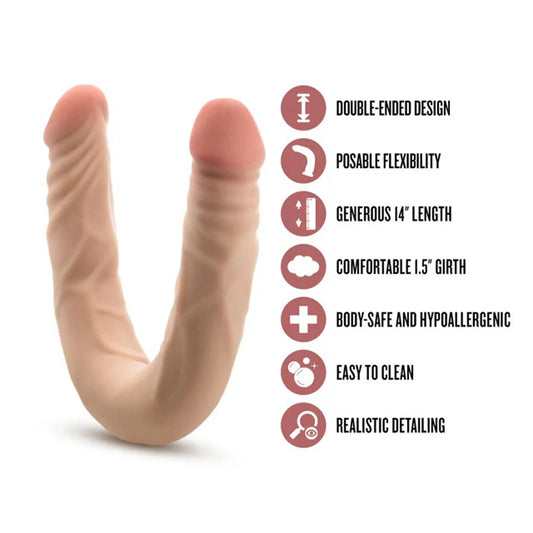 Dr. Skin Plus 14 Inch Posable Double Dong – Dual-Ended Dildo