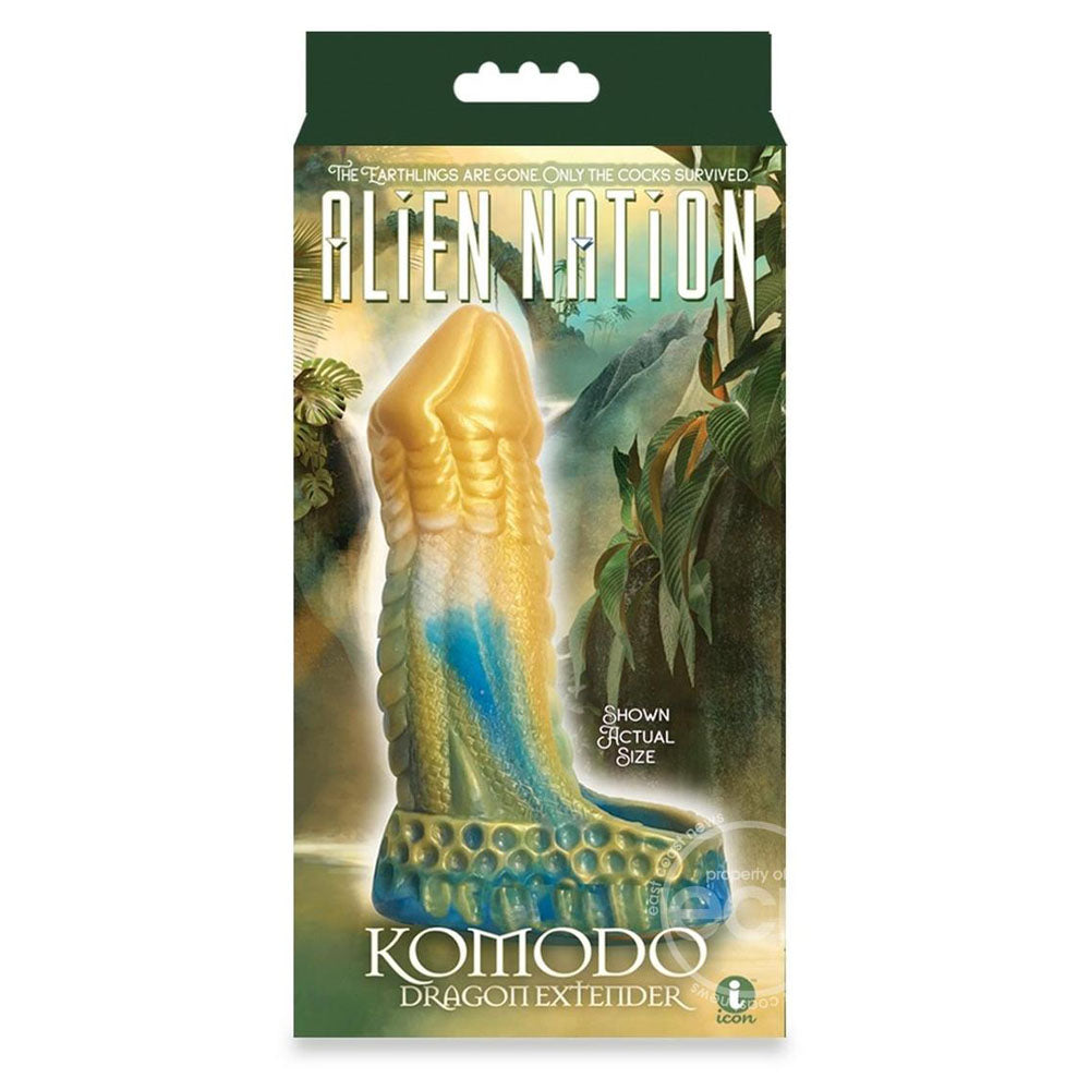 Alien Nation Komodo 6.75" inch Blue Gold Penis Extender Fantasy Sleeve