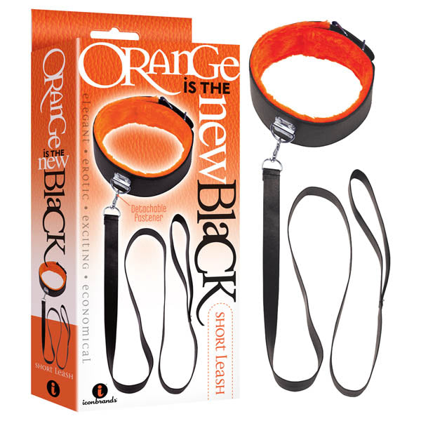 The 9's Orange Is the New Black Short Leash (Black) – Leather Leash