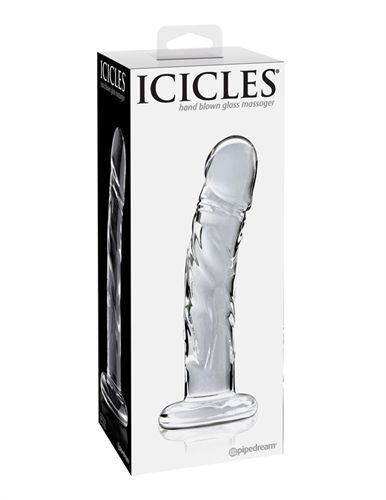 Icicles Clear Glass Massager with Curved G-Spot and P-Spot Stimulator