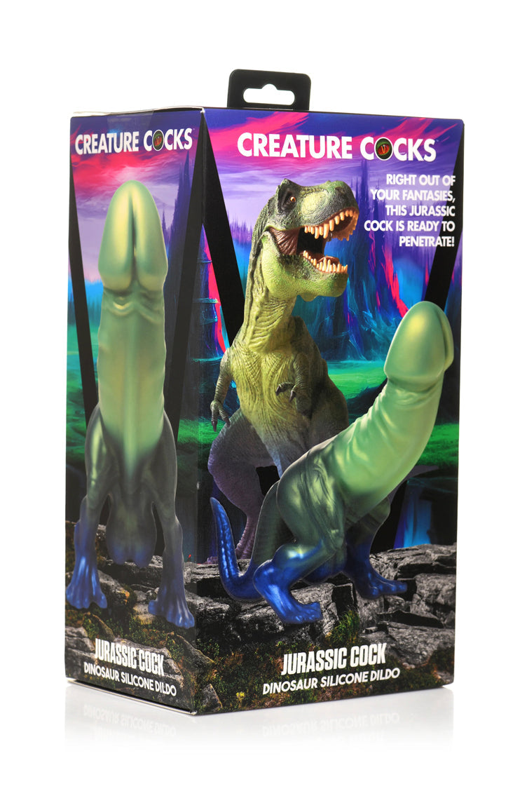 Jurassic Cock Dinosaur Silicone Dildo (Green) – 5 Inch Insertable Thick Curved Dildo