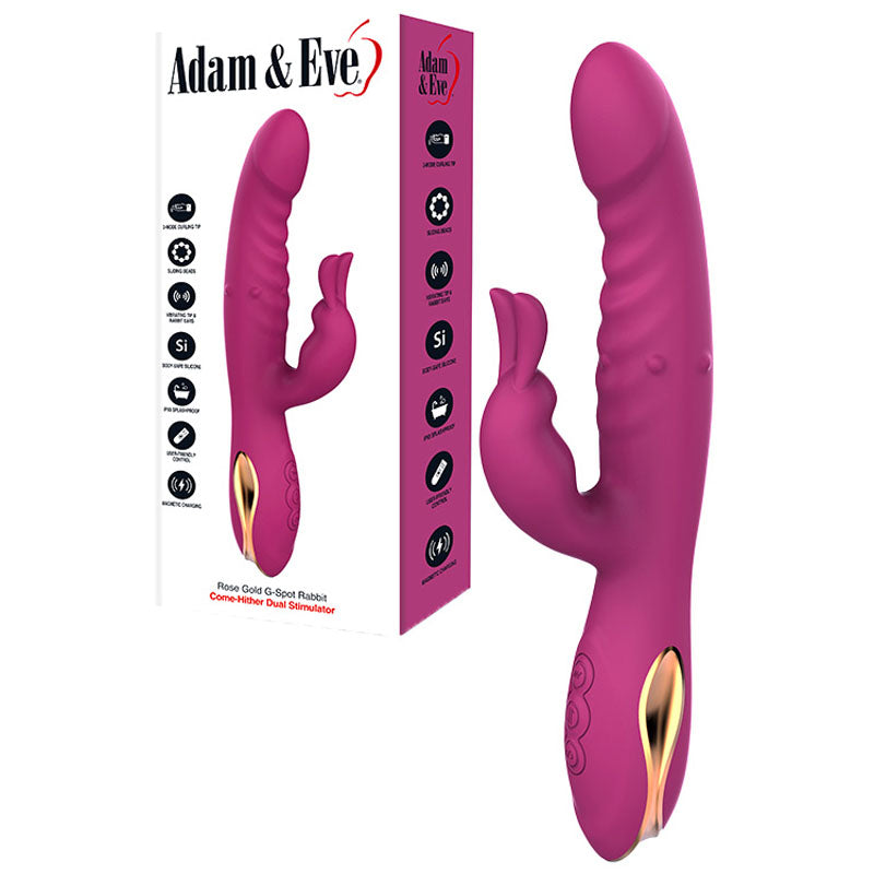 Adam & Eve Rose Gold G-Spot Rabbit – USB Rechargeable 22.5 cm Rabbit Vibrator