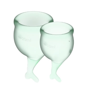 Feel Secure – Medical-Grade Silicone Reusable Menstrual Cup 2pcs (Light Green)