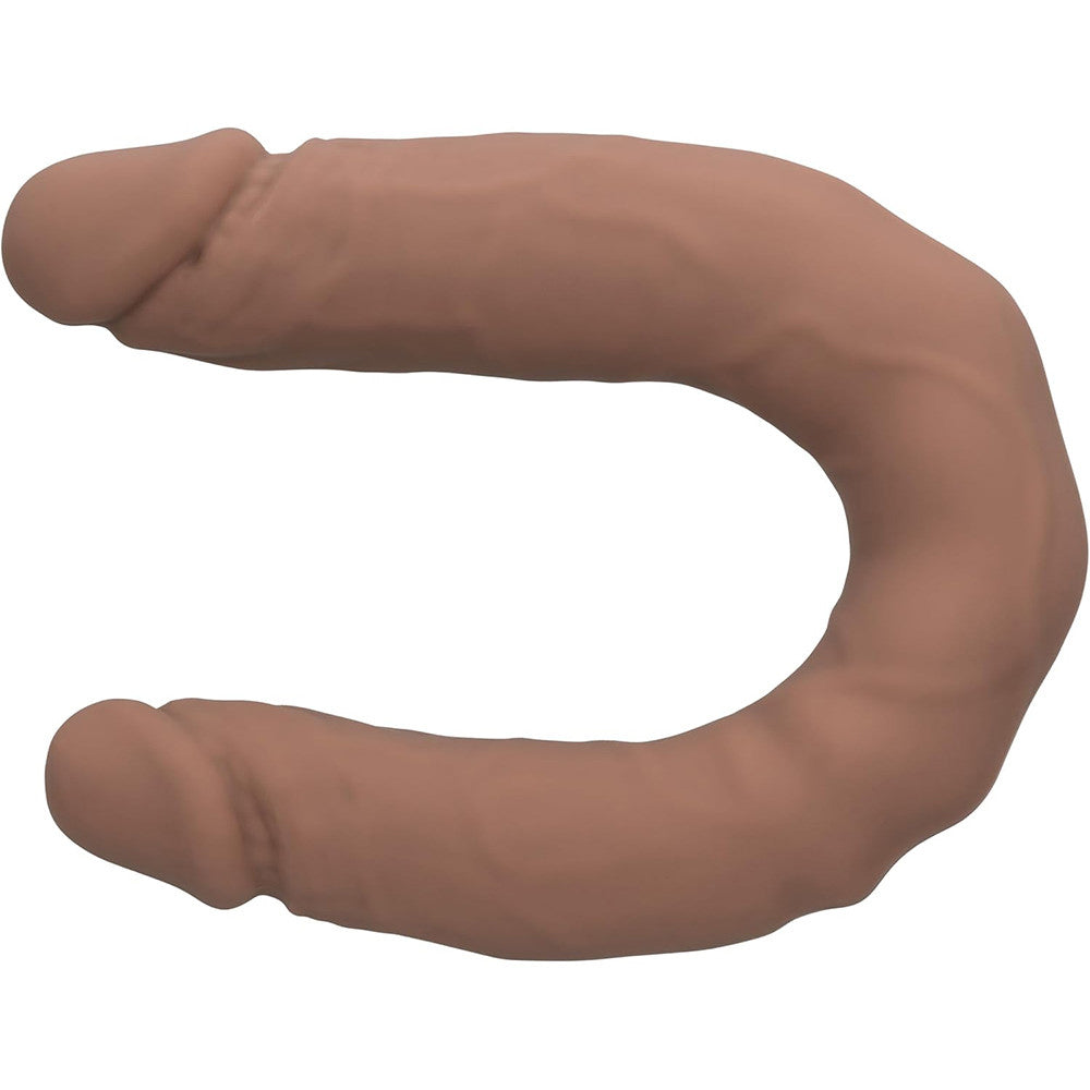 Silicone Studs Bend and Hold Dual Dong (Brown) – Premium Silicone 16 Inch Dong