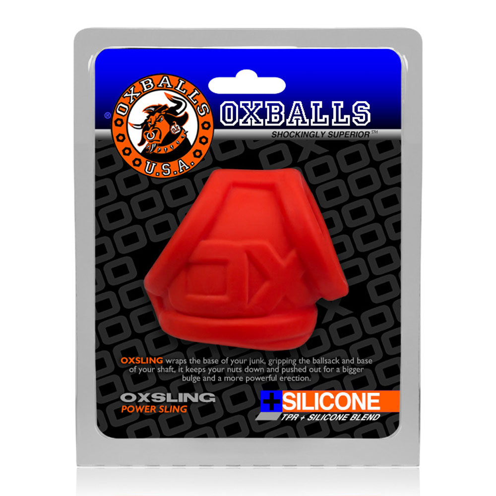 OxBalls Oxsling (Red Ice) Silicone Power Sling – Durable Silicone Cock Sling