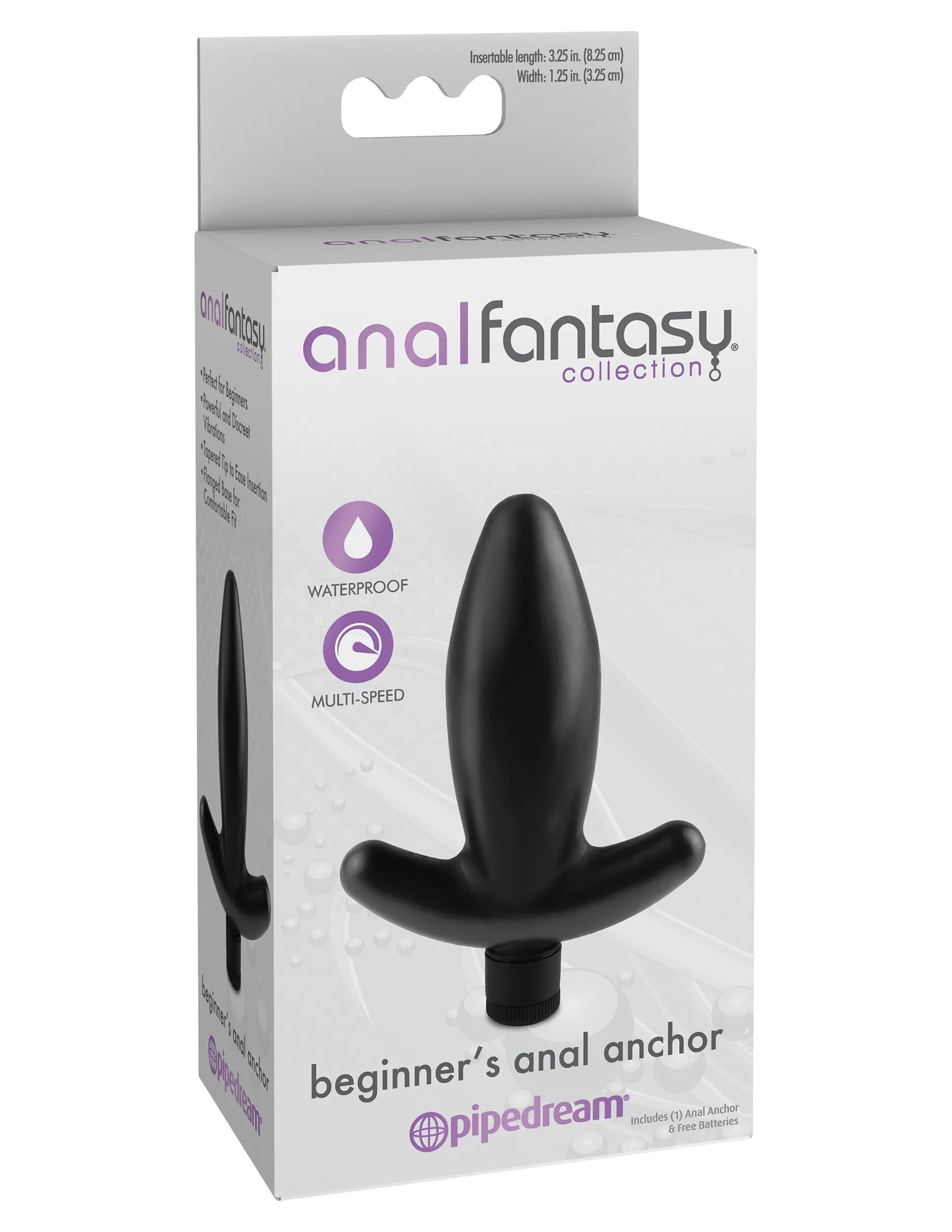 Anal Fantasy Collection Beginners Anal Anchor (Black) – 1.25 Inch Butt Plug